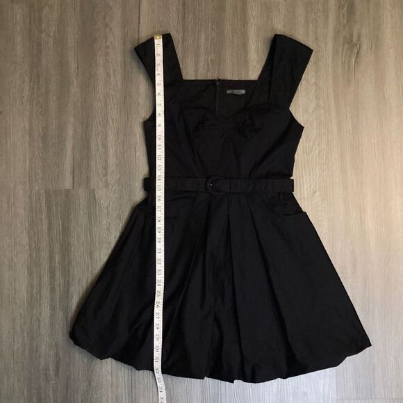 Armani Exchange Belted Little Black Dress Off the Shoulder Puffy Bubble Hem Pock - Picture 9 of 10